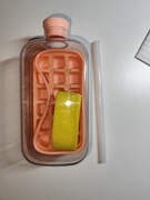 Butelka na lód ze słomką pojemnik na lód , butelka 2w1 18 kratek