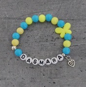 Bransoletka imię imienna z napisem koraliki zawieszka 