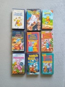 Zestaw 9 kaset VHS Kubuś Puchatek, Królik Bugs, Kacper i przyjaciele