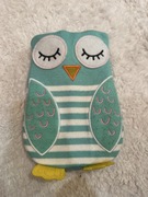 Sowa termofor duży gumowy błękitna sowa czerwony środek rzepa