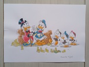 Kaczor Donald Sknerus McKwacz Siostrzeńcy- Roberta Migheli rysunek autograf