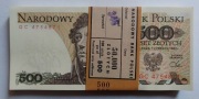 500 zł KOŚCIUSZKO 1982 seria GC paczka banknotów PRL