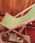 Drewniany solidny leżak, zielony.