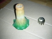 Klosz szklany żółto-zielony