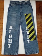 Spodnie jeans ręcznie malowane 