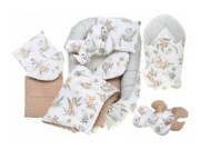 NOWY Zestaw 7w1 Kokon Niemowlęcy + Rożek + Inne Dodatki Minky&Bawełna