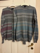 Reserved swetry męskie S w paski 2 sztuki bawełna szare