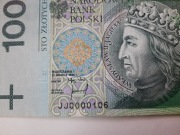 100zl Niski numer JJ0000106 z 1994r