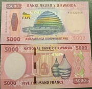 RWANDA 5000 FRANKÓW 2024 UNC
