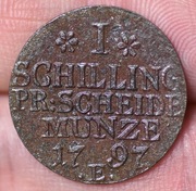 Niemcy Prusy 1 szyling (szeląg) 1797 E Królewiec