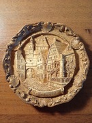 Dekoracyjny talerz pamiątkowy Rothenburg  – relief z żywicy, vintage (B82)