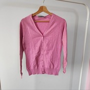 Sweterek różowy 38 M kardigan na guziki zapinany sweter pink