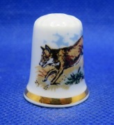 Naparstek Kolekcjonerski Porcelanowy Caledonia - Biegnący Lisek 