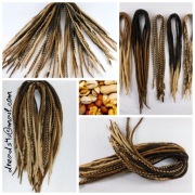 Wełniane dredloki -orzechowa natura-  30 sztuk