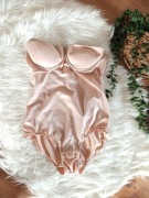 eleganckie kremowe sportowe body damskie beżowe kremowe 34 36 XS S top