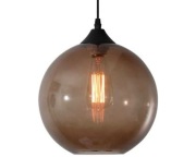 Lampa wisząca S-Cevada szklana kula vintage brązowa E27 20cm