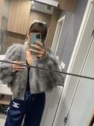 Sweter, kardigan, bolerko z naturalnym włosiem