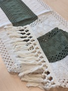 Bieżnik dekoracyjny – matcha, wiosenny styl + szydełkoo183x30 cm