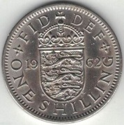 237 Wielka Brytania 1 shilling szyling 1962 herb angielski