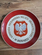 MO Milicja Obywatelska w Sieradzu talerz okolicznościowy PRL