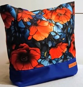 Torba shopper hand made wodoodporna czerwone maki