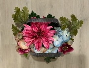 Kompozycja kwiatowa - koszyk (handmade)