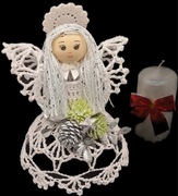 Anioł świąteczny 20cm ręcznie wykonany 