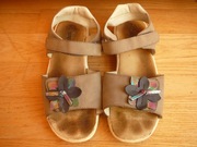 PEPPERTS SANDAŁY 36 RZEPA WKŁADKA SKÓRA 22,5cm OZDOBNY KWIAT