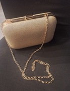 Złota błyszcząca Kopertówka PUZDERKO na łańcuszku