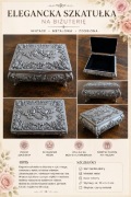 Elegancka szkatułka na biżuterię vintage metalowa zdobiona