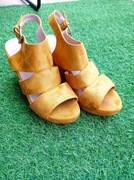 Sandały na koturnie wiosna lato Elisa Esposito skórzane rozmiar 38 25 cm