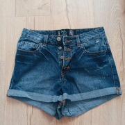 Jak nowe dżinsowe spodenki szorty z wysokim stanem XS 34 cropp
