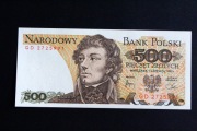 Banknot 500 złotych 1982 seria GD stan UNC 