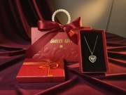 Luksusowy naszyjnik serce – cyrkonie, stal chirurgiczna Dzień Babci