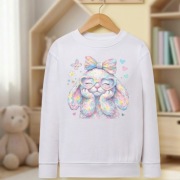 Ekskluzywna Bluza z Tęczowym Królikiem i Kokardą