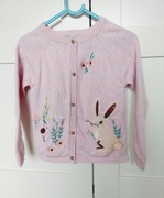 Sweter zajączek pudrowy róż bawełniany TU roz. 92/98