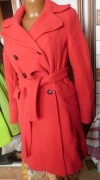 Płaszcz J.CREW makowa czerwień 36 38 wirgin wool