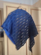 Chusta granatowa ombre szydełko damska duża 