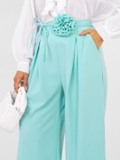 Spodnie wide leg damskie z wysokim stanem 