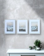 Obrazy na papierze w ramkach fale morskie, akryl i struktura 