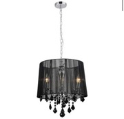 Żyrandol czarny z kryształkami ITALUX jak nowy!