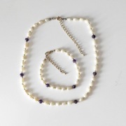 Komplet perły hodowane słodkowodne