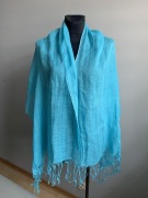 Gant błękitny szal lniany 100 % len letni wiosenny cudo