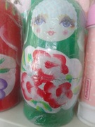 Matrioszka zielona babuszka  lalki drewniane 5 szt.komplet