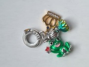 srebrny charms 3 w 1 żaba korona księżniczka do bransoletki Pandora S925