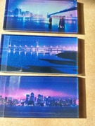 Mozaika szklana prostokąty 4,5x9,8cm nadruk na szkle MIASTO NOCĄ