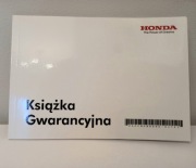 KSIAŻKA GWARANCYJNA HONDA MOTOCYKLE