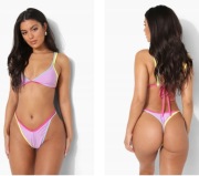 R44M017 FIOLETOWY DÓŁ BIKINI STRINGI BOOHOO 44