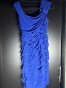 Weselna sukienka z marszczeniami podkreślająca pięknie figurę Rozmiar M/L