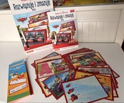 Rozwiązuje i zmazuje karty edukacyjne Zygzak McQueen Trefl